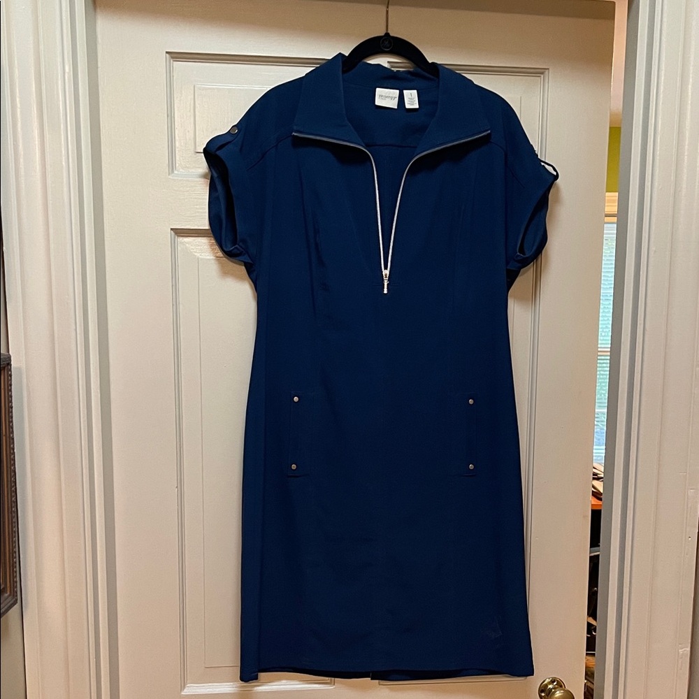 Chico’s Navy Dress with Zip Detail